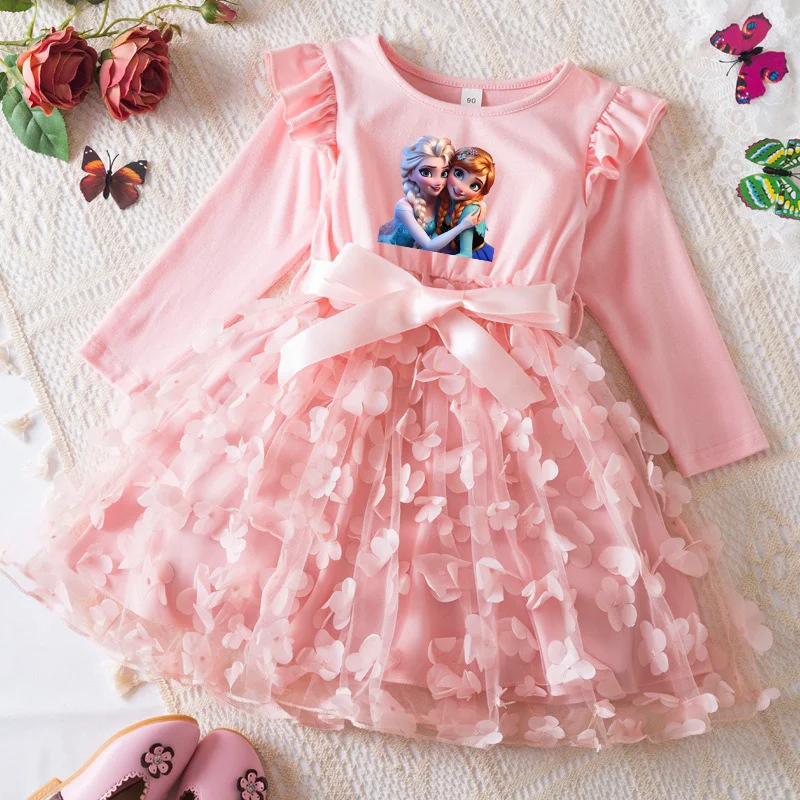 

Frozen Anna Elsa Princess Dress Girls Dress Spring Autumn Kids Long-sleeved For Children's Party Clothes Tulle Party Dresses