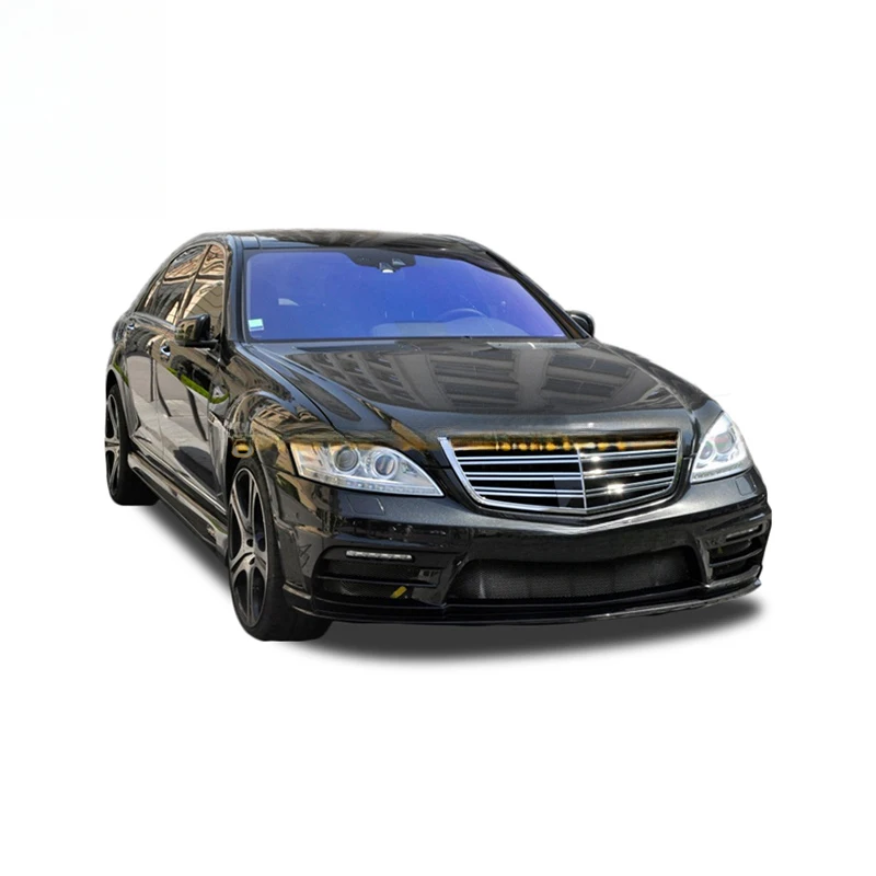 High Quality Fiberglass Body Kit Front Bumper Side Skirts LED Light Exhaust Pipe Mod Parts Fit Luxury Sedan W221