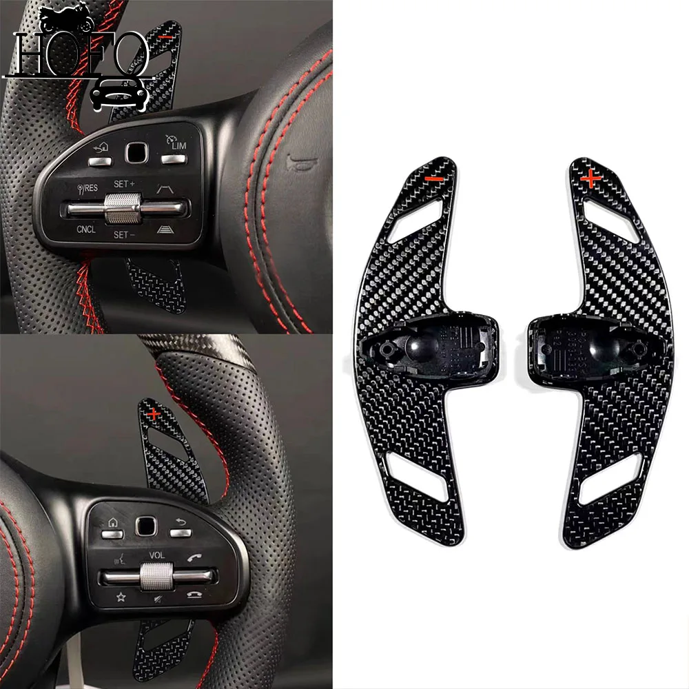 

Real Carbon Fiber Car Steering Wheel Paddle Shift Shifter Extended For Mercedes Benz A B C E S G EQA Class W176 W177 V177 W246