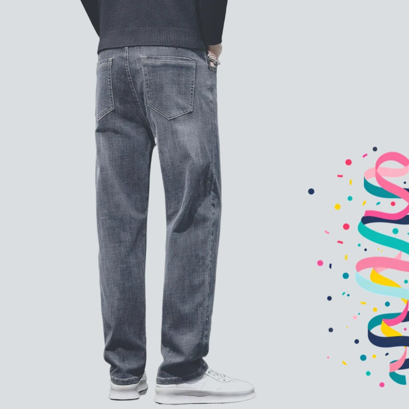 Grote maat Slijtvast Werk Los Recht Casual 2025 Lente Jeans Heren Casual elastische broek 1/2 stuk herenjeans