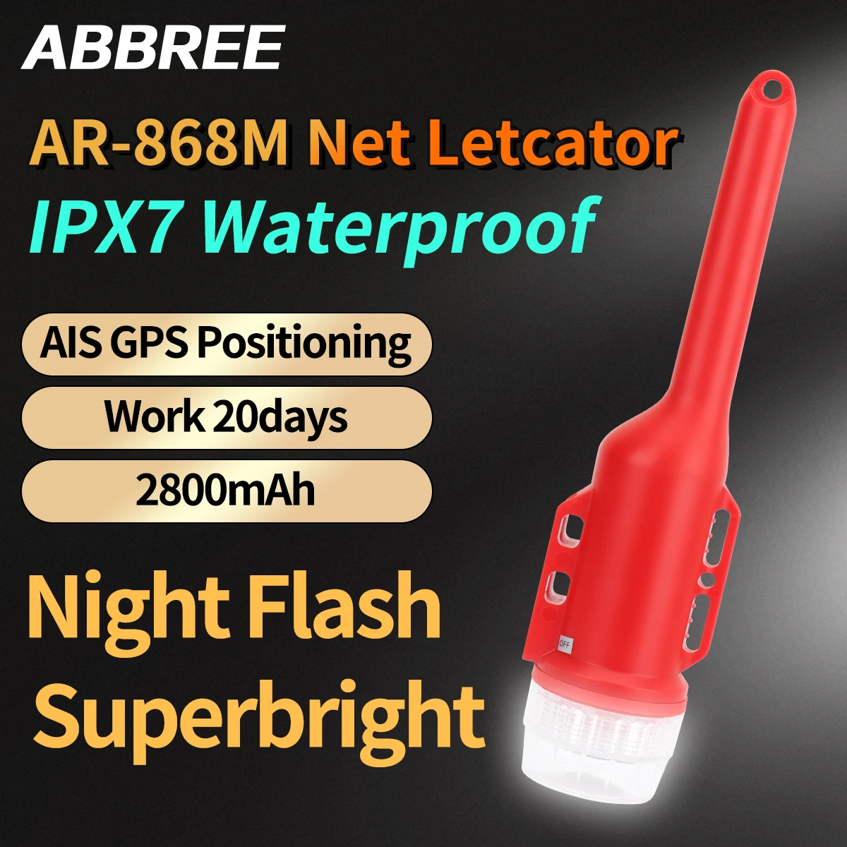 

ABBREE AIS сетевой локатор AR-868M IPX7 водонепроницаемый GPS точное позиционирование длительный режим ожидания анти-потерянный трекер локатор для рыбалки