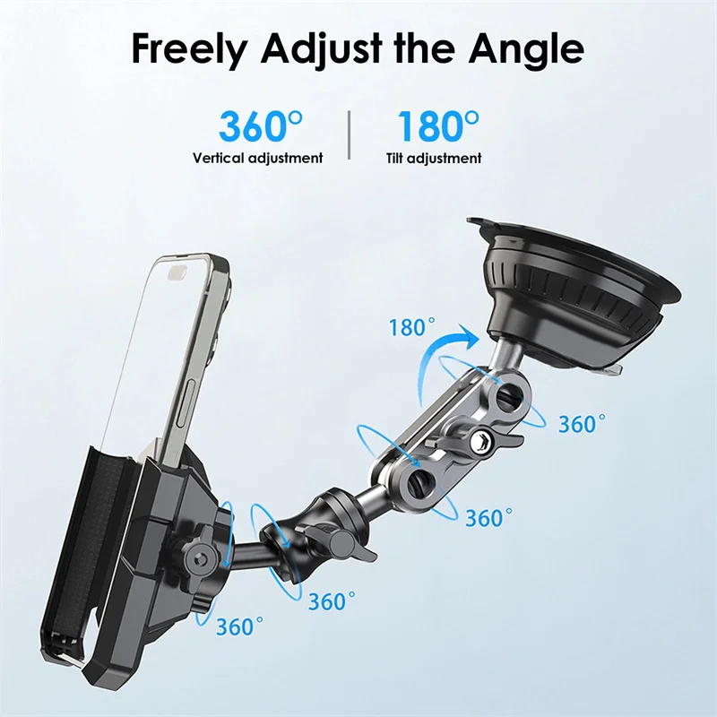 1pc Cell Phone Mount 360° Rotation Car Phone Mount Strong Suction Cell Phone Holder Adjustable For Dashboard Windshield Vent
