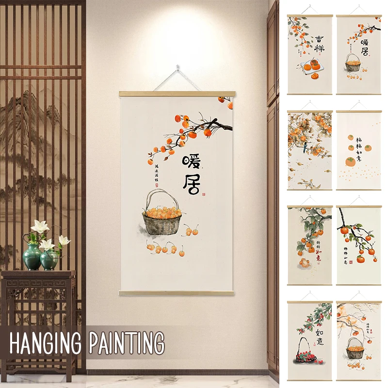 Japanese Ukiyoe Canvas Posters And Prints Home Decoration Painting Wall Art Picture With Solid Wood Hanging Scroll