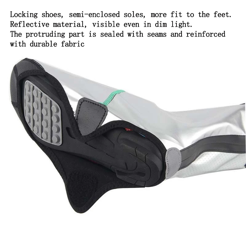 Outdoor Cycling Shoe Cover Windproof Bicycle Lock Shoe Cover Riding  Unisex Booties Shoes Galoshes PU Mountain Bike Over-shoes