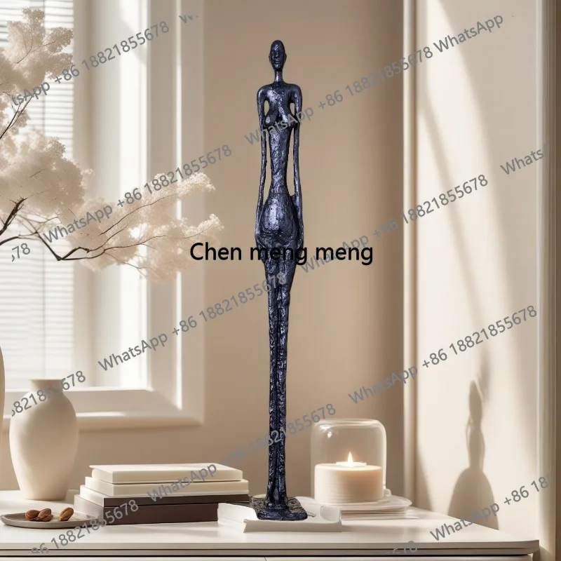 

70cm Bronze Sculpture of Alberto Giacometti's Grande Femme Bronze Statue Abstract Hot Cast Art Crafts For Home Decor Collection