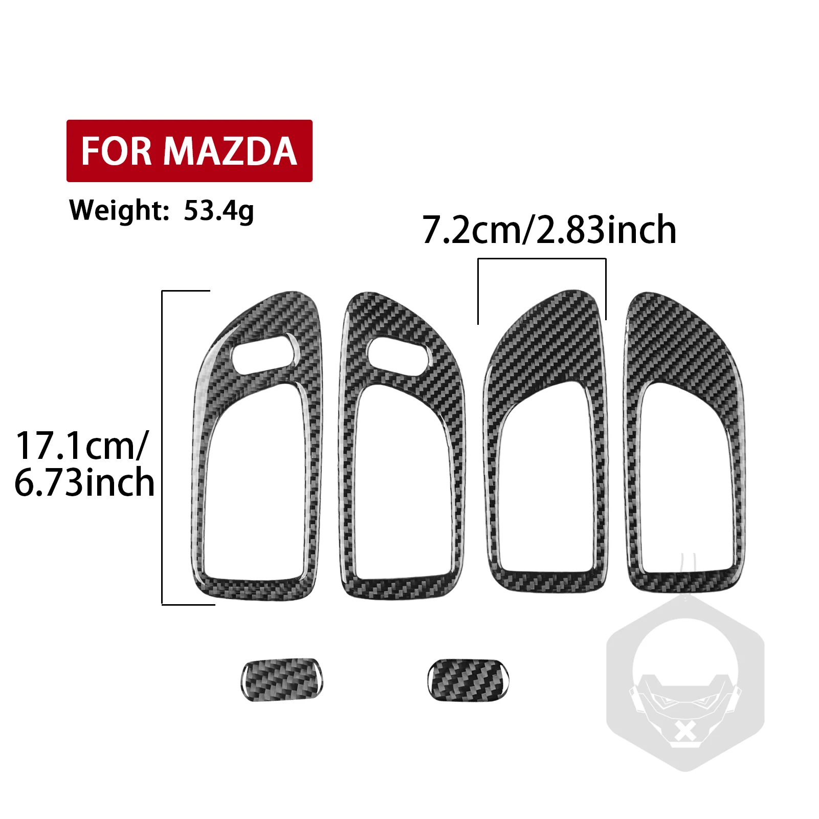 

For Mazda 6 2002—2008 Car Accessories Carbon Fiber Inner Door Handle Panel Puller Frame Interior Cover Trim Sticker Modification