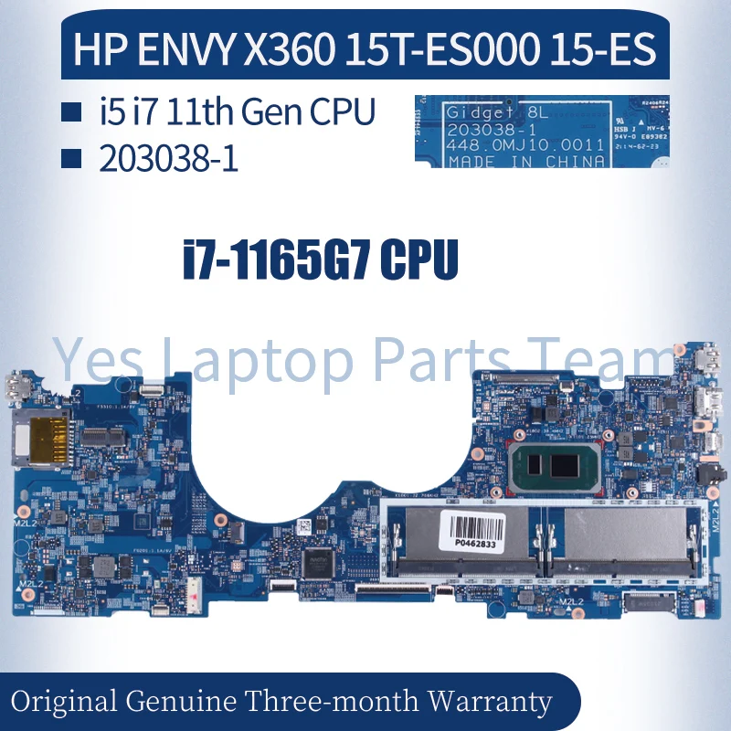 

For HP ENVY X360 15T-ES000 15-ES Laptop Mainboard 203038-1 L927724-005 M45472-601 I5-1135G7 I7-1165G7 DDR4 Notebook Motherboard