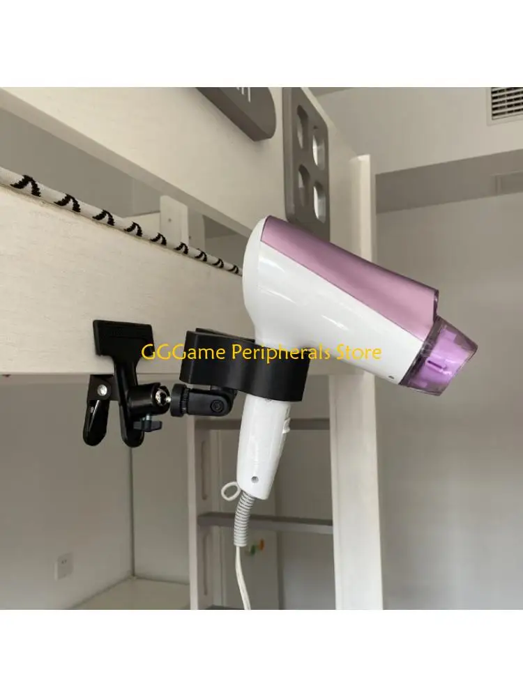 

U55B Rotatable Hair Dryer Holder with Metal Clamp 360 Degree Adjustable Table Mount Table Secure Gripping Space Saving