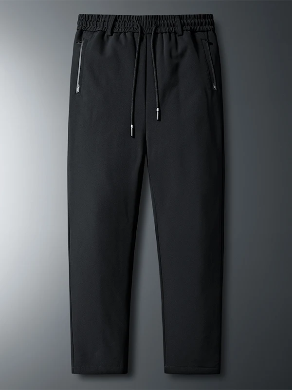 

Men's down Pants with Tee Zipper kets Straight Leg Loose Fit Winter Warm Outerwear Trousers Busin Casual Polyester Ny...