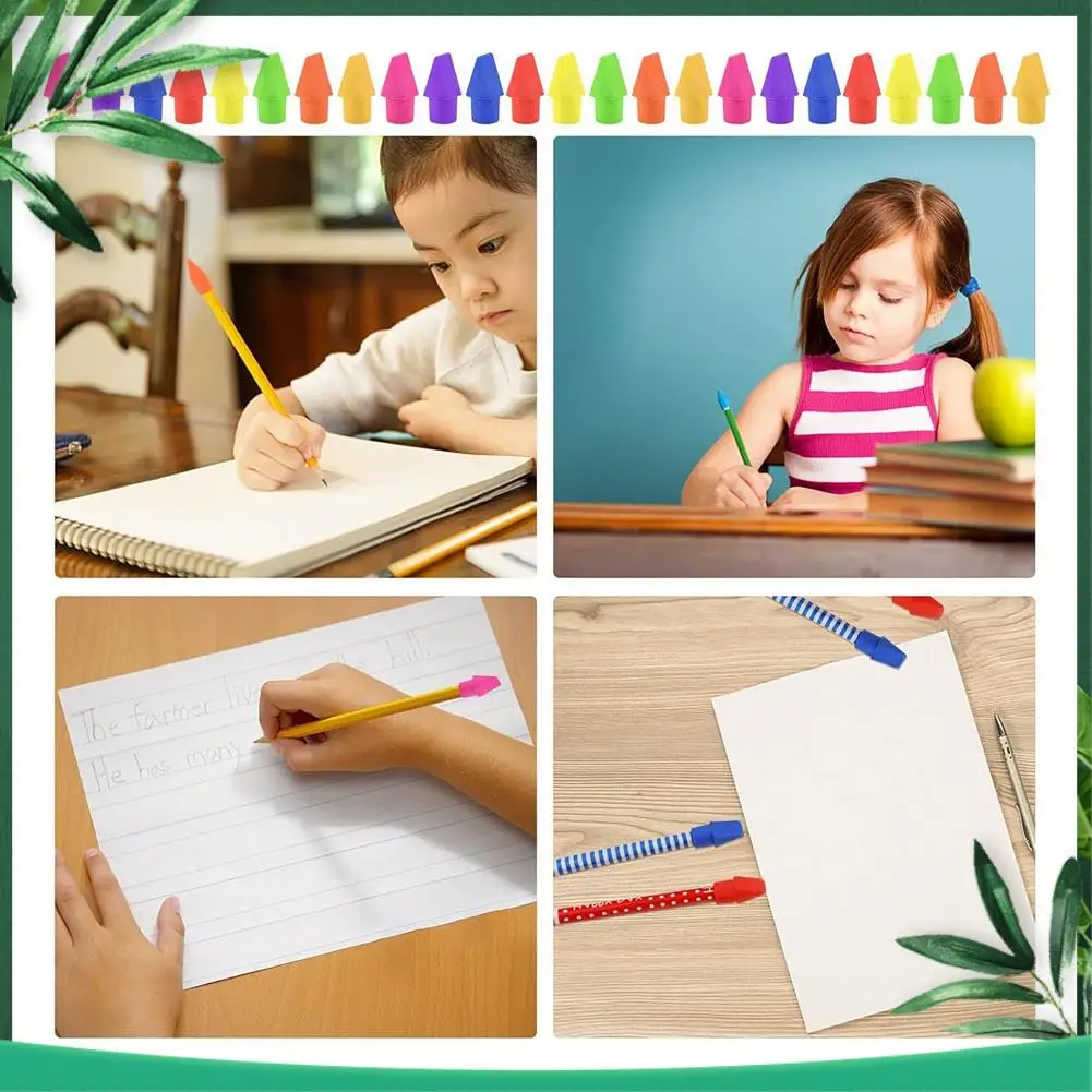

(NEW) 500PCS Caps Pencil Erasers Chisel Shape Pencil Eraser Caps Erasers Latex Free Pencil Pencil Eraser Toppers