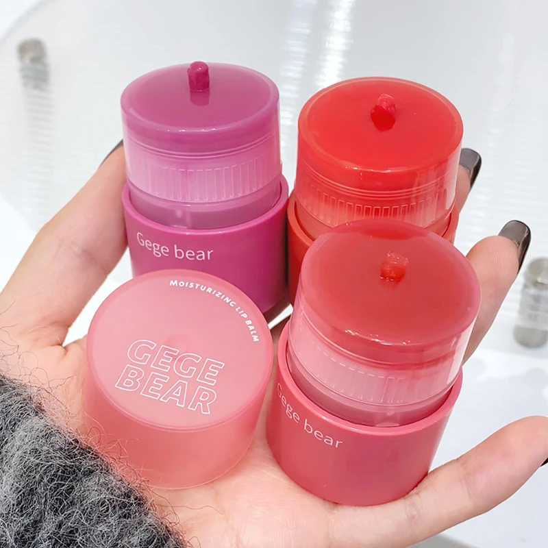 Gege bear Full Color Essence Lip Balm Moisturizes Hydrating Korean Delicate Girl Lip Balm Cross Border Beauty