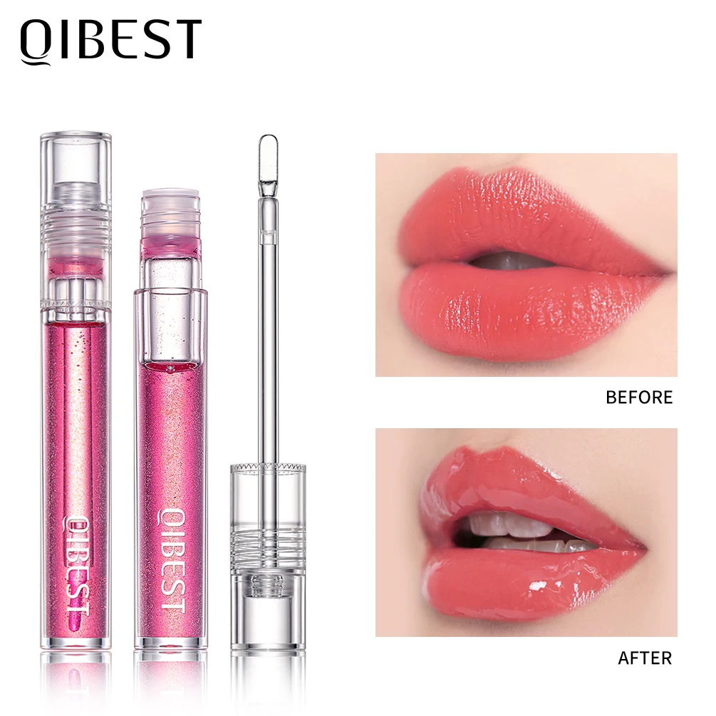 QIBEST Waterproof Transparent Lip Gloss Velvet Matte Lipstick Long Lasting Moisturizing Lip Glaze Lip Plumper Extreme Lipgloss 6ml empty transparent lipgloss packing containers cosmetic lip glaze tubes lip gloss refillable bottle yellow pink purple caps