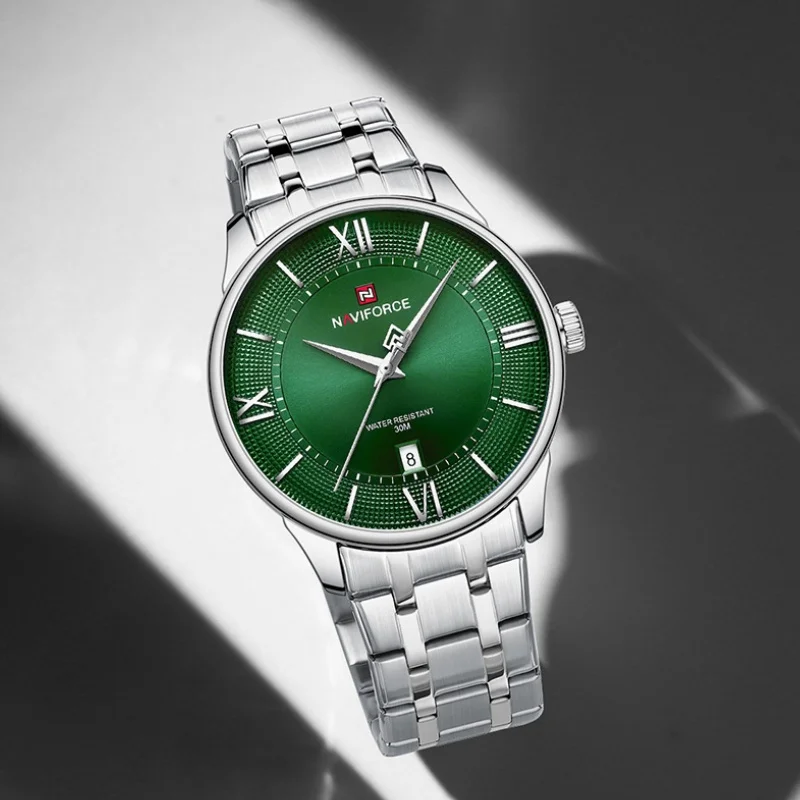 

NAVIFORCE Man's Watch Quartz Calendar Waterproof Stainless Steel Male Trendy Business Luxury Father's Day Wristwatch Gifts Box