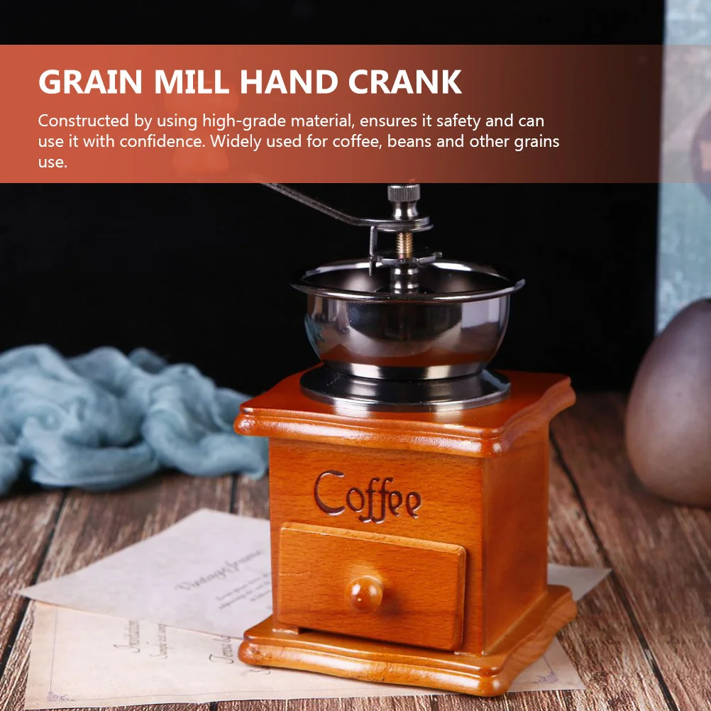 

1 set Coffee Bean Grinder Manual Vintage Hand Grinder For Kitchen Grain Mill Compact Design Easy Cleaning Rich Aroma Retention
