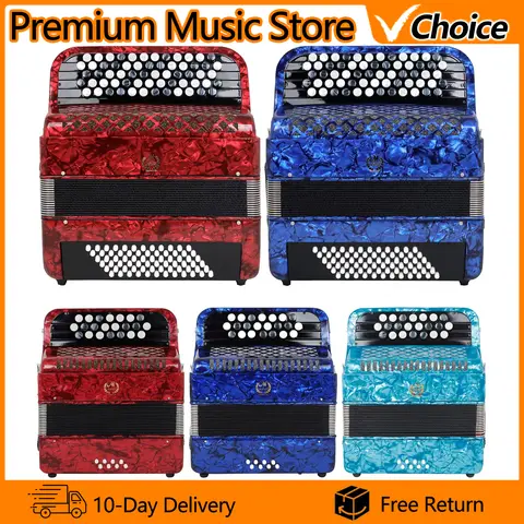 M MBAT Bayang Accordion 62 Keys 60/72 Bass Concertina High-Quality Professional 22 Keys 8 Bass Accordion Keyboard Instrument