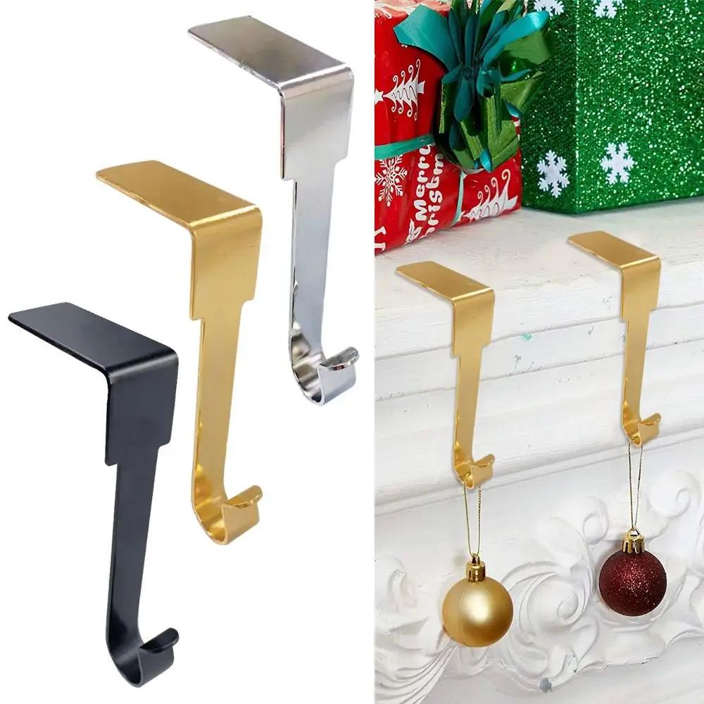 Christmas Sock Hook Fireplace Hanger Metal Clips Xmas Stocking Holder Racks Jewelry Clasp Party Tree Hanging Hooks