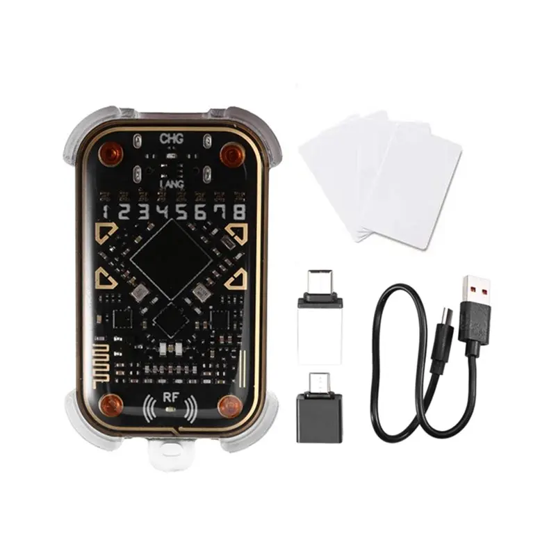 

ABZW Chameleon V3.0 125Khz 13.56Mhz RFID Smart Chip Emulator Reader+ 4X White Duplicator ID IC Card Tag Copyer Writer