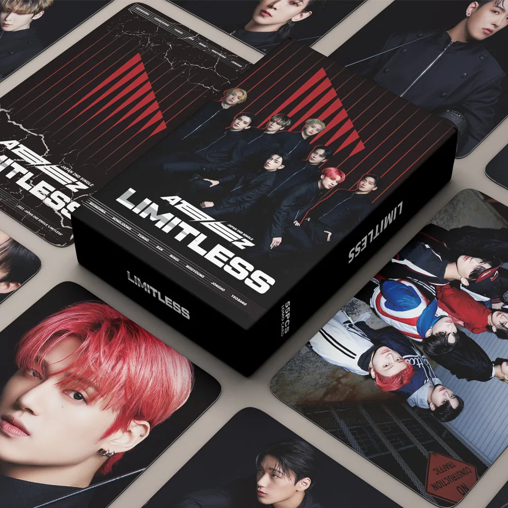 55 pçs/set Kpop Ídolo Coreano ATEEZ Álbum Japonês Limitil Cartões Lomo Ateez Cartões de Fotos da Moda Yeosang San Mingi Wooyoung Jongho