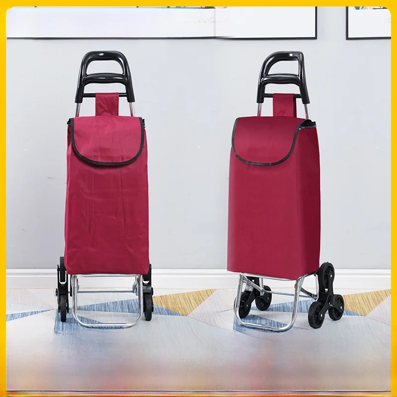 ポータブルショッピングカート小型プルハンドプッシュロッドショッピングカートロゴ印刷可能高齢者向け野菜購入用トロリー金属製ボディ
