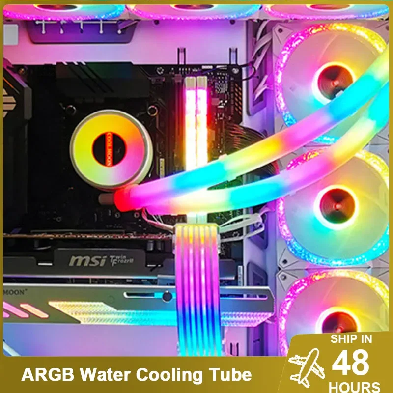 

Computer Water Cooling ARGB Tube Synchronous DIY Cabinet Gamer Decorative Neon Pipe for AIO CPU Cooler AURA SYNC