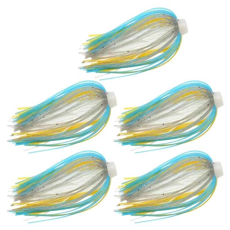 Silicone Jig Skirts for Bass Fishing, DIY Rubber Lures, 88 Strands, Bait Accessories, 5 Bundles