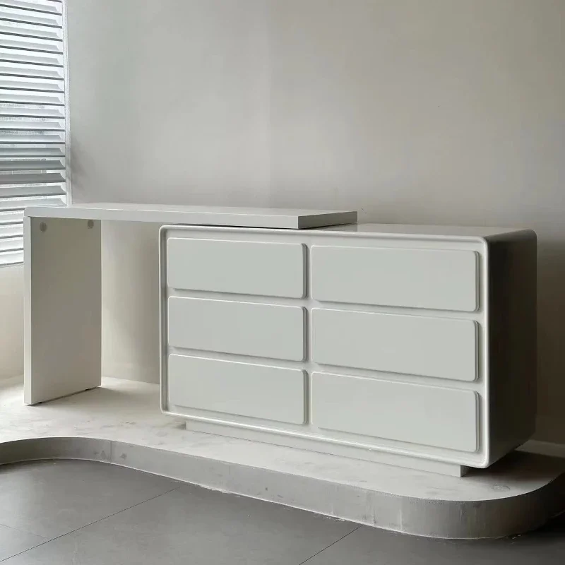 

Modern cream dresser with locker, lightweight luxury small apartment dresser for hotel main carton