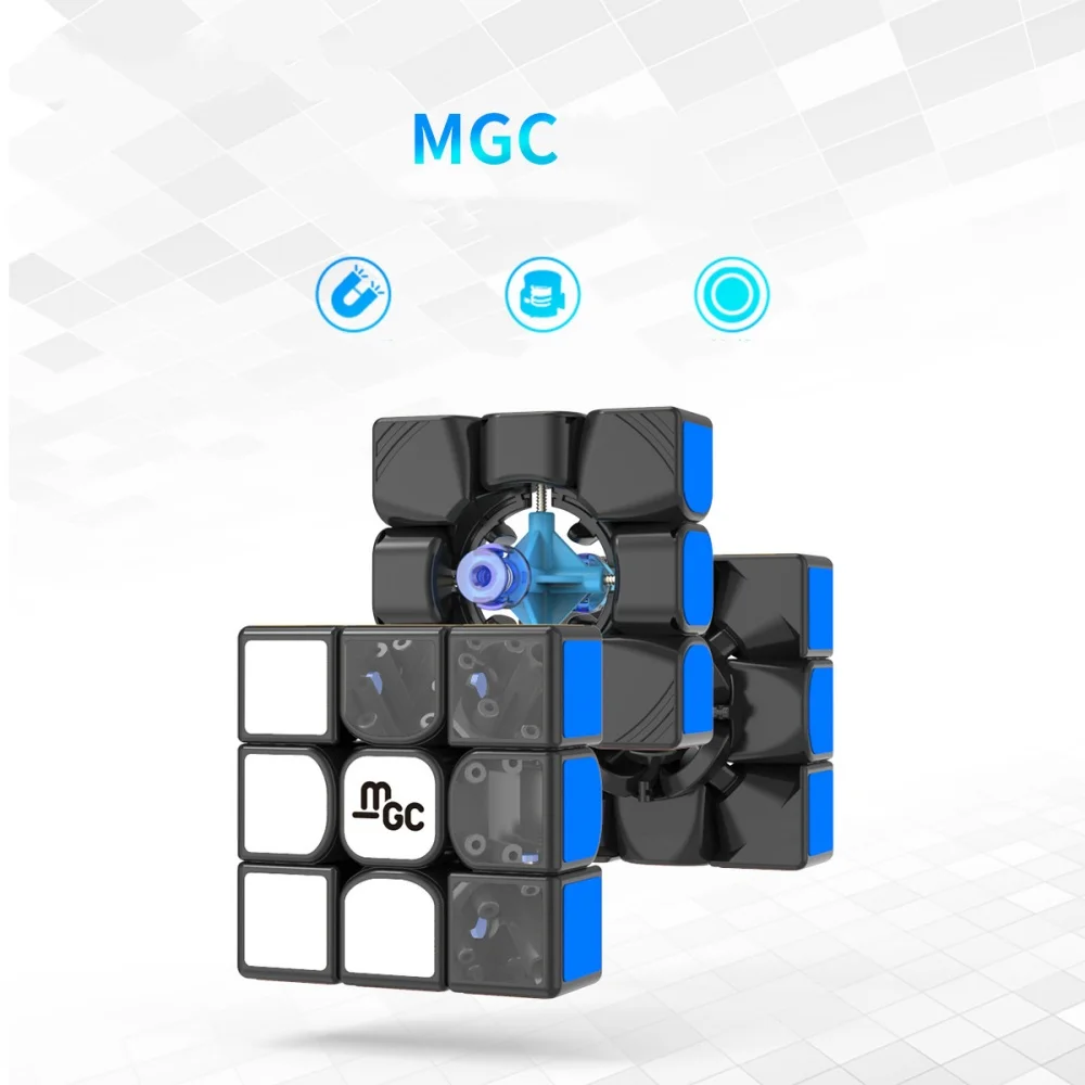 Yj MGC 3x3x3 Magic Cube Magnetic 3x3 Professional Speed Cubes Black Core Puzzle Toys  Adults Professional Cube Game