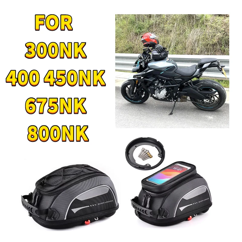 Image of Für CFMOTO 300NK NK400 450NK 675NK 800NK Motorrad Schnellverschluss-Tankrucksack Magnetische Wasserdichte Motorradtasche
