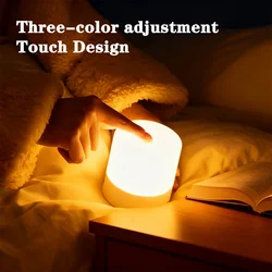 LED Touch Switch Night Lamp Remote Control Rechargeable Three Colors Dimmable Light Timing Bedside Sleeping Reading Table Lights