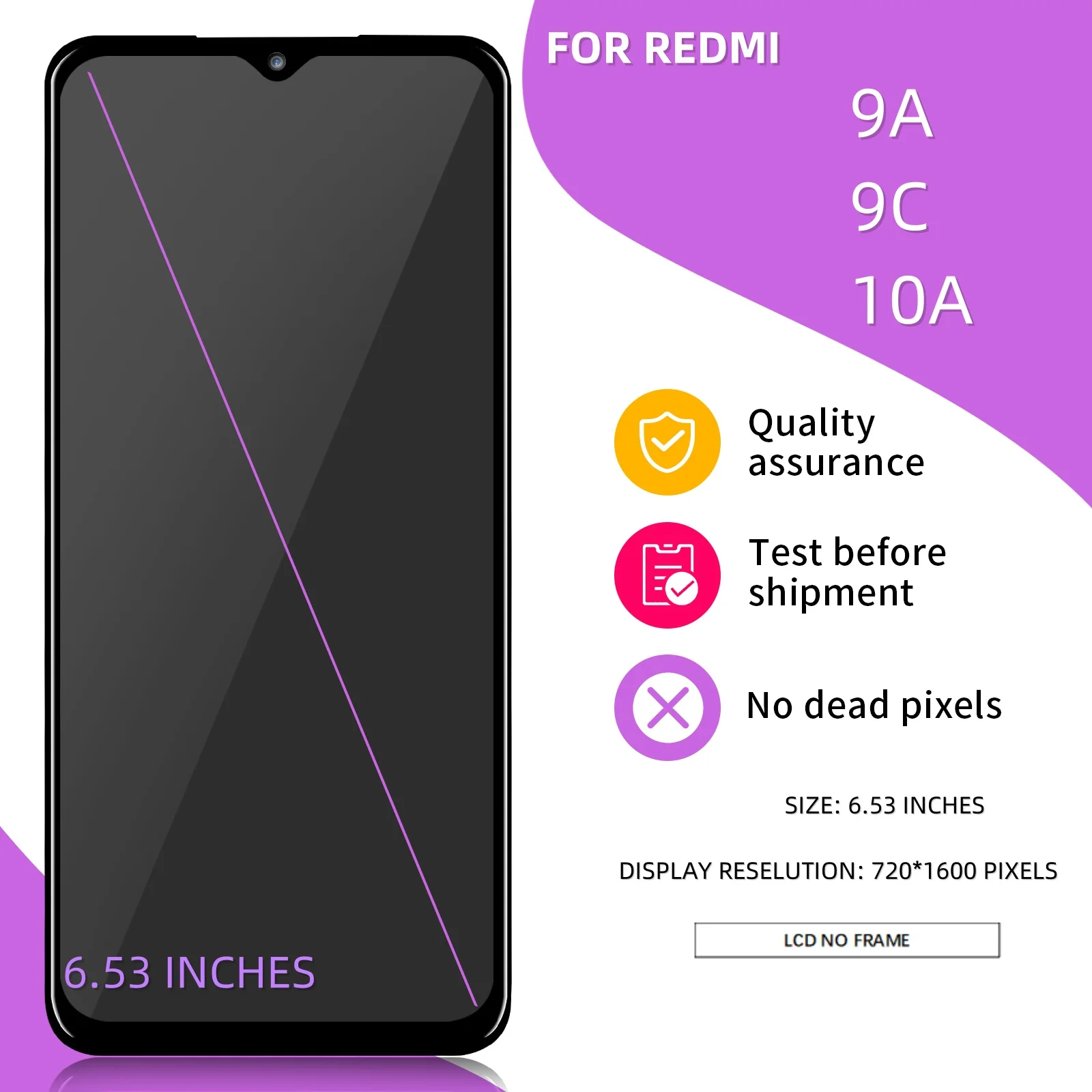 6.53 "LCD für Xiaomi Redmi 9a 9c 9i 10a Display Touchscreen Digitalis ierer Baugruppe Ersatz für Xiaomi Redmi 9a LCD