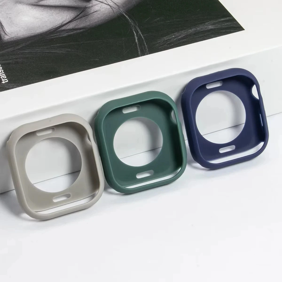 حافظة من السيليكون لساعة أبل 11 10 42 مللي متر 46 مللي متر 38-40-41-44-45 مللي متر غطاء حماية ممتص الصدمات iwatch Series 9 8 7 6 5 4 3 SE ملحقات #6