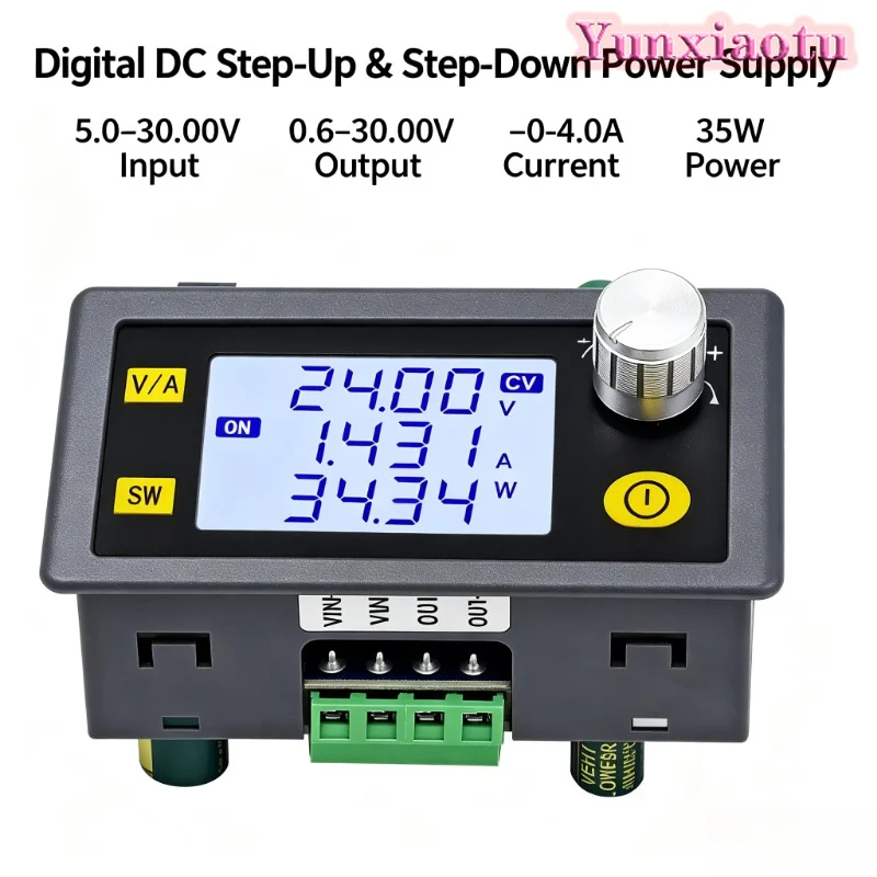 DC Adjustable Buck Boost Power Module, 5-30V Input To 0.6-30V Output, Constant Voltage Constant Current Charging Regulator