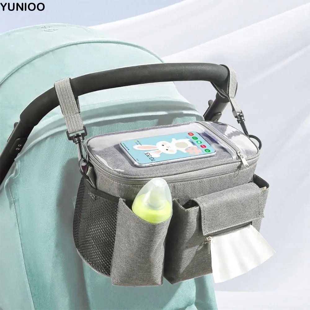 

Multifunction Baby Pram Organizer Oxford Cloth Waterproof Baby Stroller Hanging Bag Large-capacity Diaper Bottle Storage