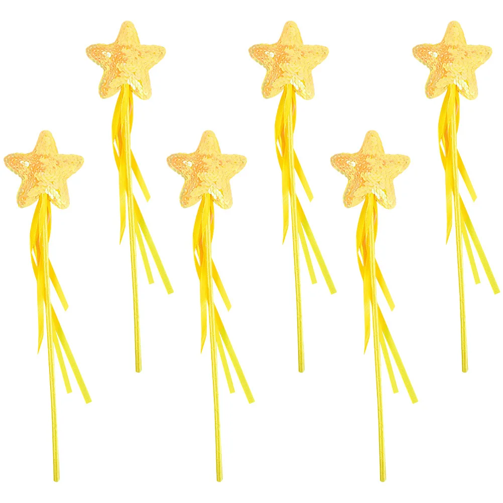 

6Pcs Sequins Star Fairy Wand Creative Birthday Party Performance Prop Gift Fairy Wand Wands for