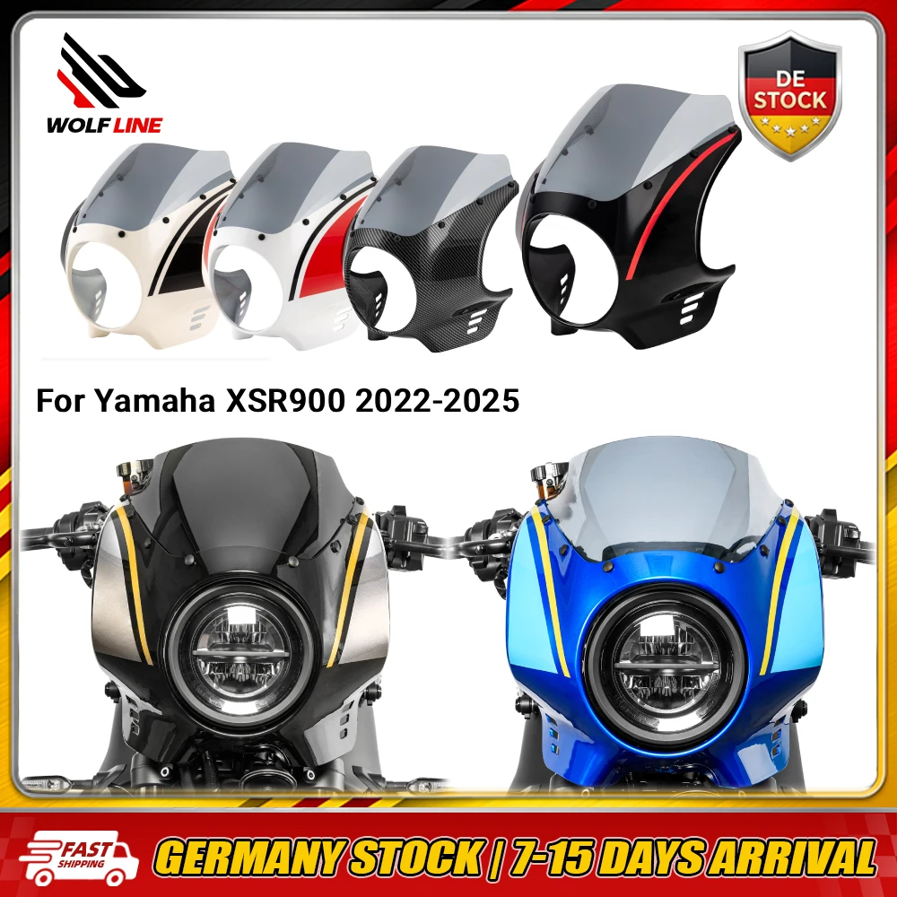 WOLFLINE Frontscheinwerferabdeckung für Yamaha XSR900 2022-2025 Windabweiser Windschutzscheibe für Täglichen Pendelverkehr & Geländereisen