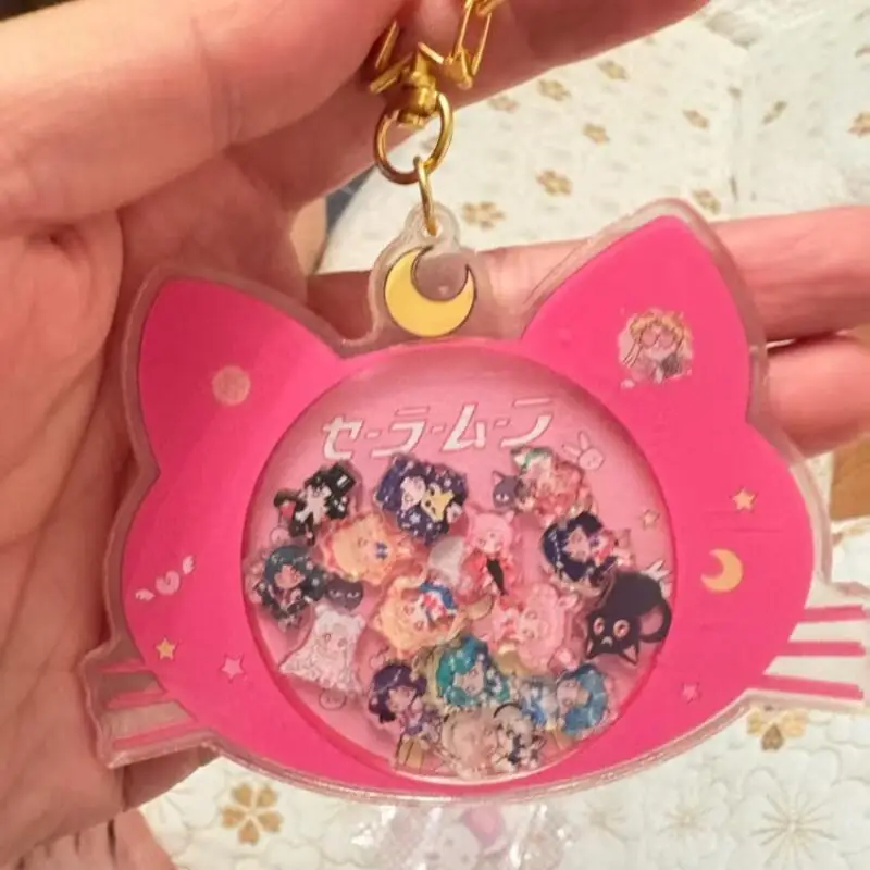 Japanese Sailor Moon Anime Merchandise Creativity Cute Acrylic Rocking Fun Keychain Backpack Zipper Decoration Holiday Gift view 4