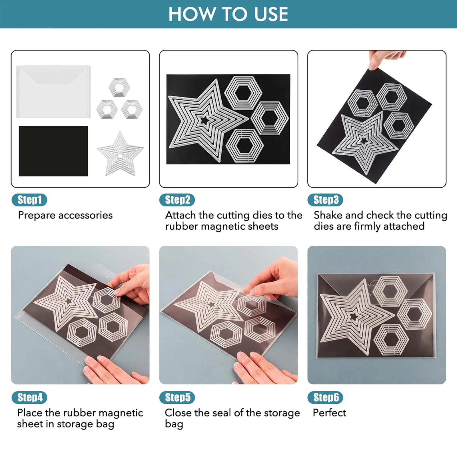 10 ชิ้น 5 x 7 นิ้วด้านเดียวอเนกประสงค์แม่เหล็กจัดเก็บแผ่นและกระเป๋า - Easy Organizer สําหรับ Stamp & Die คอลเลกชัน