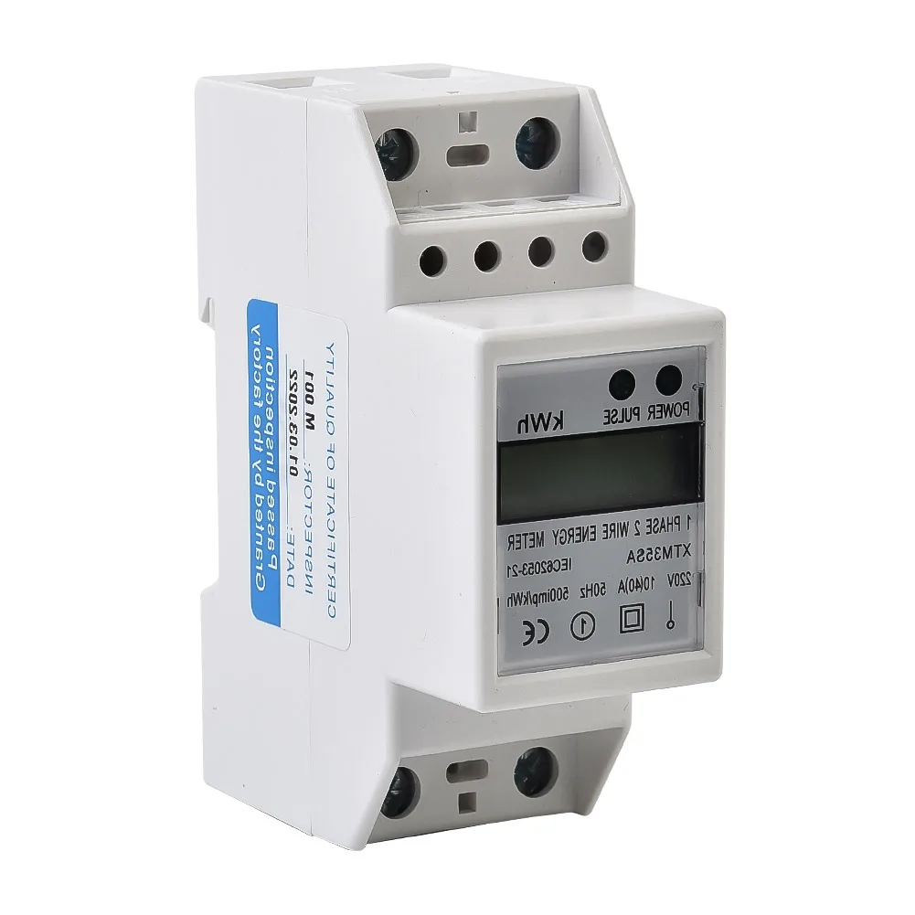 Imagem -04 - Digital Medidor de Energia Elétrica Din-trilho 220v Kwh Monofásico Fio 1040a Lcd tipo de Guia Backlight Dígitos Wattmeter Xtm35sa