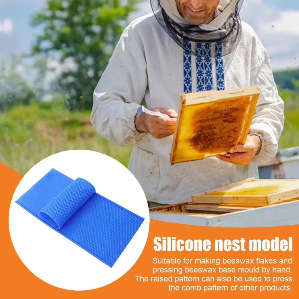 Beeswax Press Embosser 5.4mm Beeswax Press Mold Rubber Comb Sheet Beekeeping Accessory for Honeycomb Pattern Creation