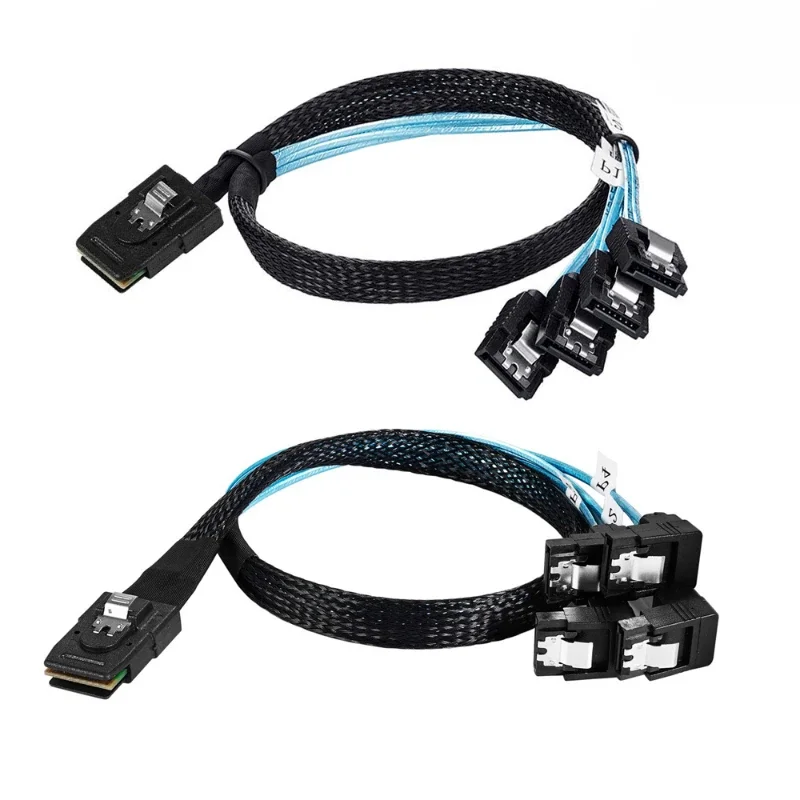 Internal Mini SAS 36Pin SFF-8087 Host To Target 4 SATA 3.0 Hard Disk Drive Adapter 6Gbps Data Cable for PC Mothboard Controller