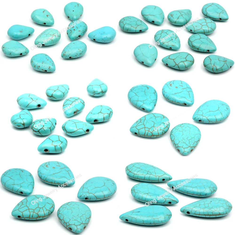 OlingArt 16/18/20/25/28/30mm Water Droplets Shape Loose Stone Jewelry Beads For DIY Necklaces Jewelry Making