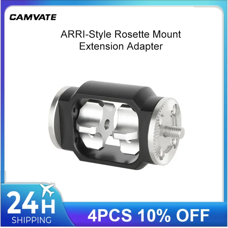 CAMVATE Camera ARRI-Style Rosette Mount Extension Adapter WIth Dual M6 Male Screw Extend Handgrip Arm Handle Attchment