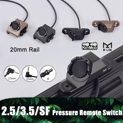 UNIT Mlok Keymod Single Button Pressure Remote Switch 2.5/3.5mm/SF Plug 20mm Rail For DBAL-A2 D2 PEQ15 Laser Surefire M300 M600