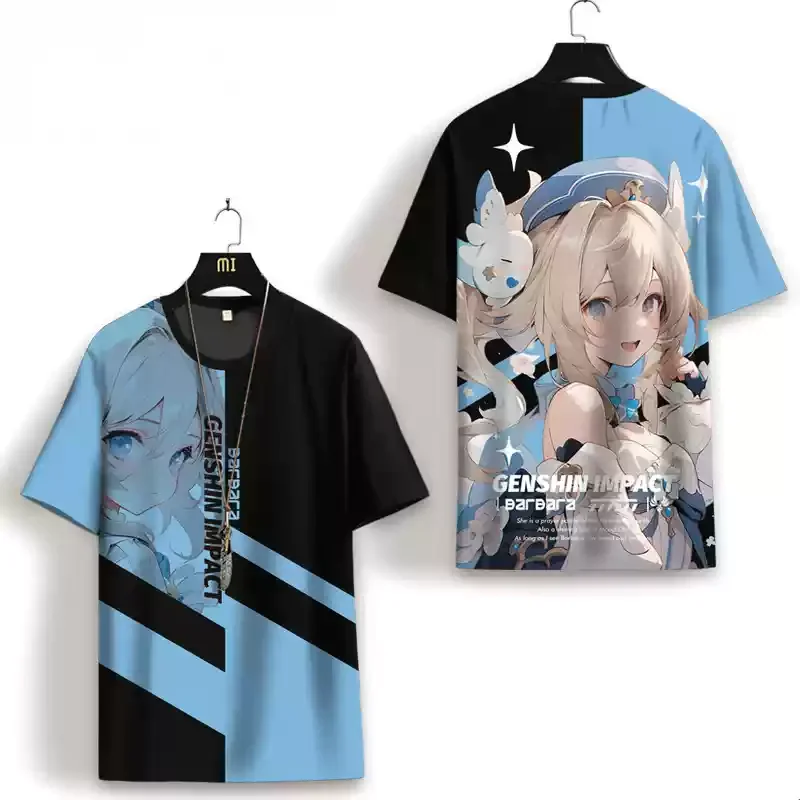 New Popular Game Genshin Impact Barbara T-shirts 3D Print Men Women Short Sleeve O-Neck t shirt Fashion Harajuku Anime Tees Tops