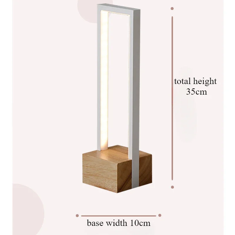 モダンなミニマリストのベッドサイドテーブルランプパーソナライズされた無垢材のナイトライト