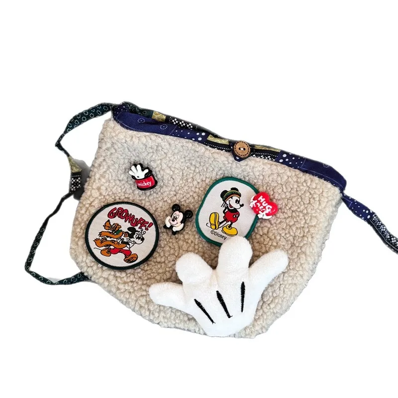 

Disney Mickey Mouse Crossbody Shoulder Bag for Women Girls Cartoon Small Purse Versatile Autumn Winter Fashion Daily Casual