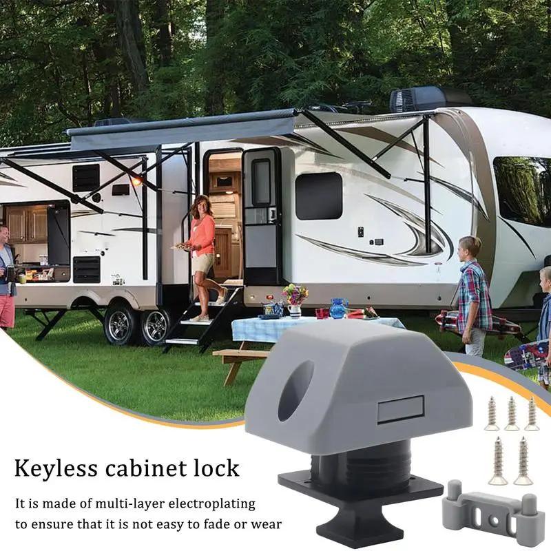 

Push Door Lock Kit Cabinet Combination Latch Security Safety Lock For RV Boat Trailer Motorhome For Small Doors Cabinets