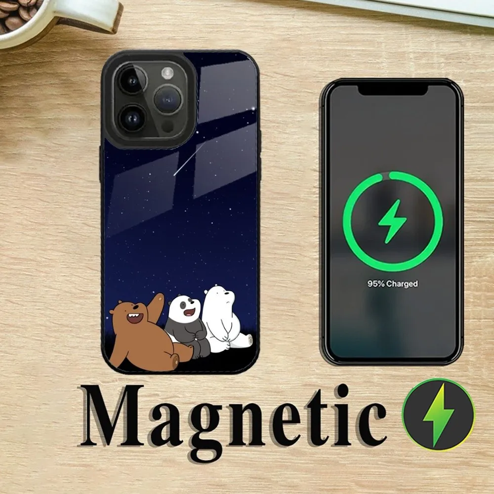 Cartoon B-Bare B-niedźwiedzie, które dzwonimy do 15,14 iPhone\'a, 13,12,11,Plus,Pro,Max Mini Magsafe magnetyczne ładowanie bezprzewodowe