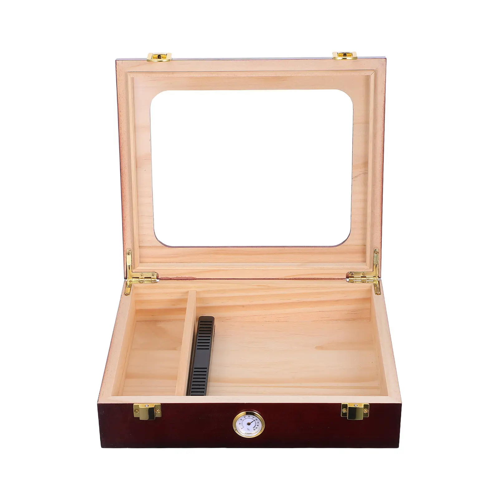 cigar-storage-glass-top-case-desktop-cedar-portable-carrier-humidity-display-cabinet