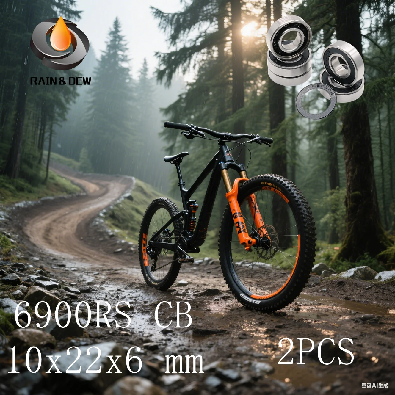 

2 шт. 6900RS CB 10x22x6 мм высокоскоростные велосипедные каретки подшипники ступицы Si3N4 керамический подшипник